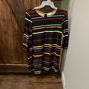 Women’s striped quarter sleeve dress